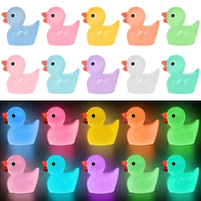 10 Pcs Luminous Mini Ducks (Glow in The Dark)